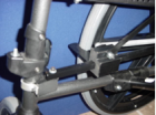 Figure 8: Completed plastic slider assembly shown from underneath the wheelchair. 