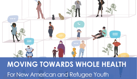 Logo for the 8th Annual WNY refugee health summit. 